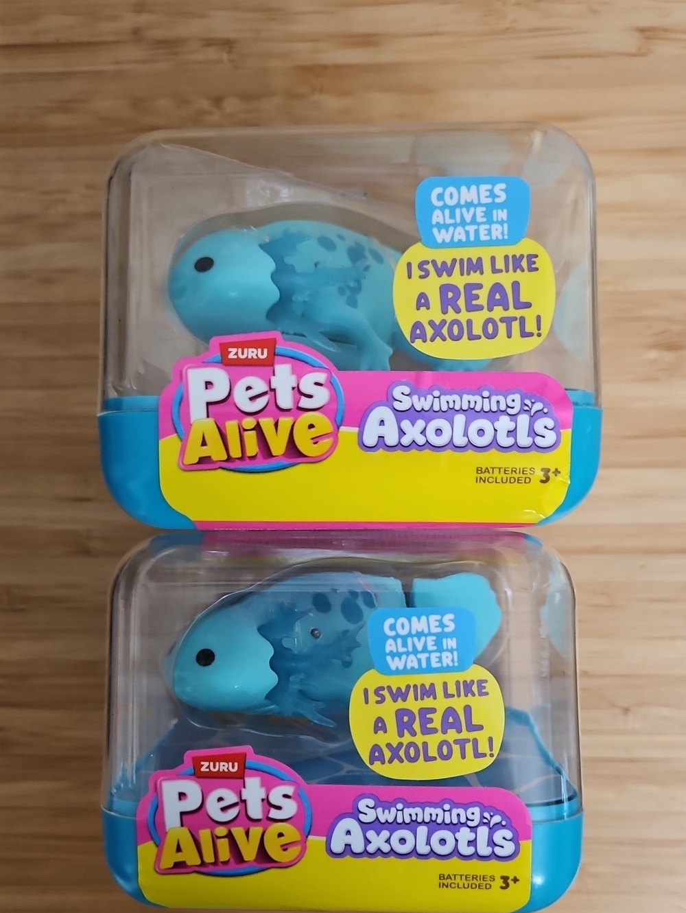 Set Of 2 - ZURU Pets Alive Swimming Axolotls Toy - Blue